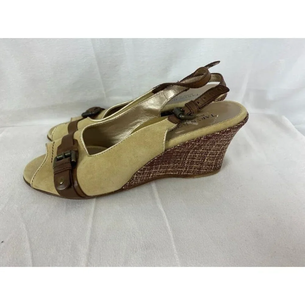 Taryan Rose Wedge Sling Back Heels Made in Italy Women's Size 40 - Picture 2 of 6